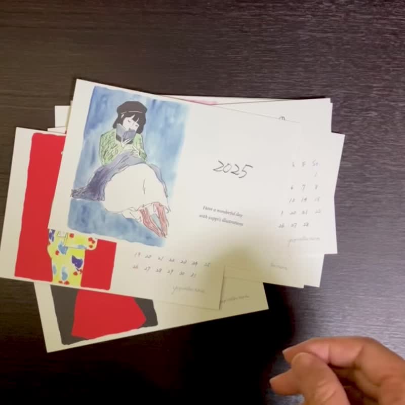 2025 Yuppi 日历复古插画与服插画 - 年历/台历 - 纸 