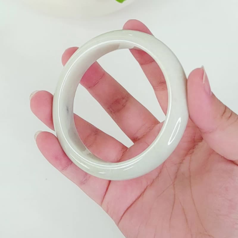青柳 | 天然A货翡翠玉镯 | 手围18.5-19 - 手链/手环 - 玉石 绿色