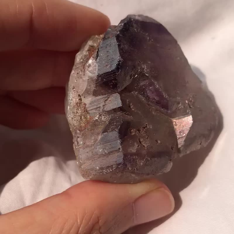 彩虹皮超七水晶 紫晶 紫水晶原石 城堡 骨干水晶 印记 摆件 天然 - 摆饰 - 水晶 紫色