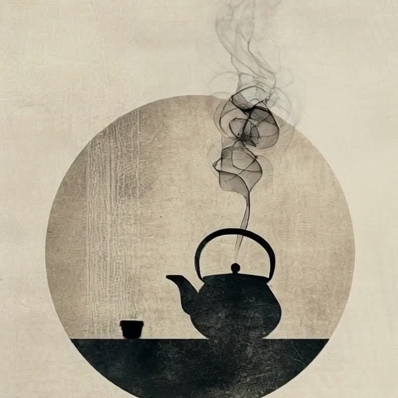 艺术微喷版画 茶韵 - 文房三件系列 极简禅意客厅书房茶室挂画 - 海报/装饰画/版画 - 棉 