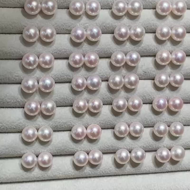 特价极光之域Akoya强光海水珍珠耳环5.5mm-9mm18K金耳针耳夹 - 耳环/耳夹 - 珍珠 白色