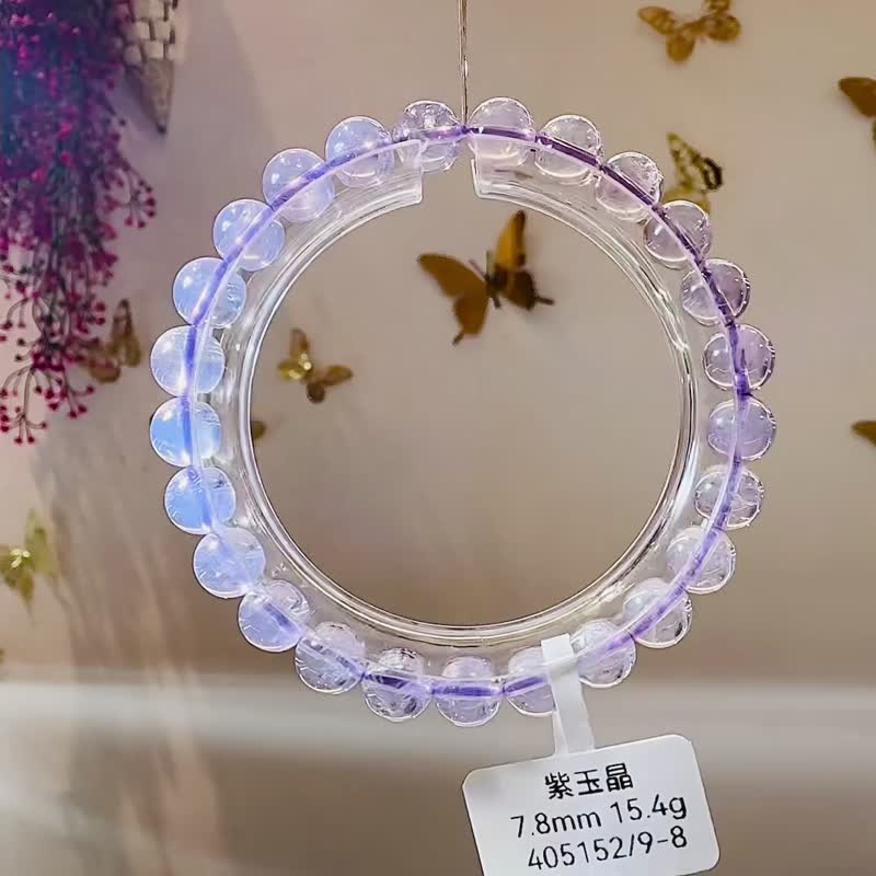 梦幻紫玉晶紫水晶7.8mm15.4g净化疗愈能量提升内涵自信 - 手链/手环 - 水晶 紫色
