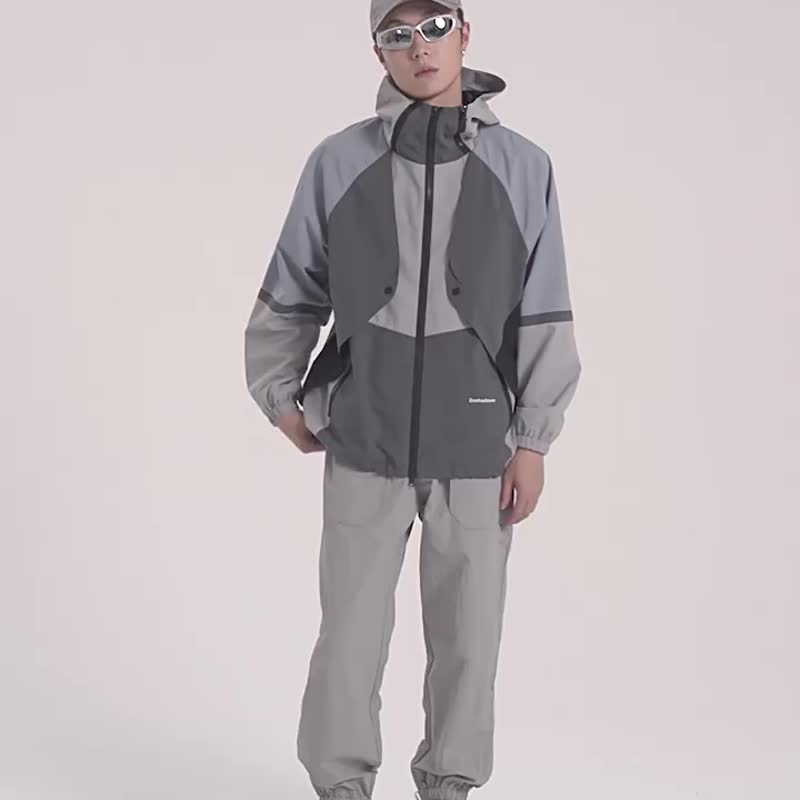 ENshadower隐蔽者 户外运动多功能嵌袋夹克户外连帽冲锋衣外套 - 男装外套 - 其他材质 灰色