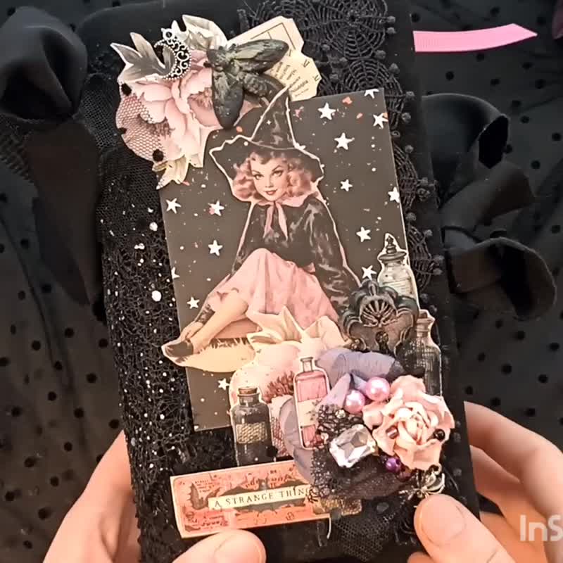 万圣节城堡手帐｜手作女巫．哥德月亮魔法书｜贩售中 - 笔记本/手帐 - 纸 黑色