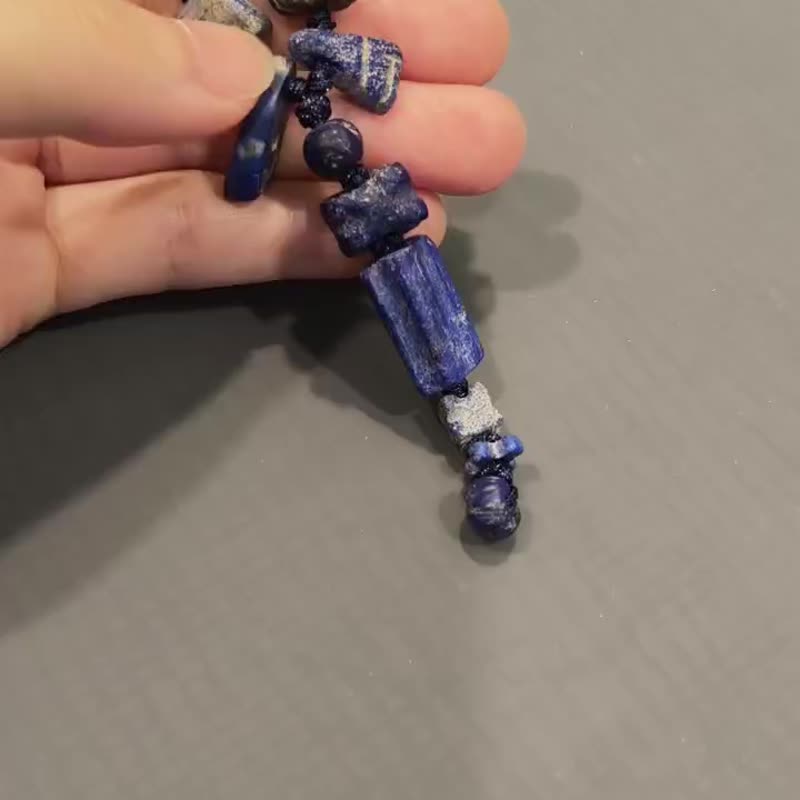 青金石 手工编结项链 – 纯设计 SD-028 - 其他 - 玉石 蓝色