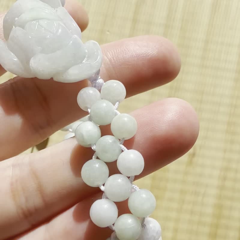 手工編織翡翠手链 — 编织花语 - 手链/手环 - 玉石 紫色