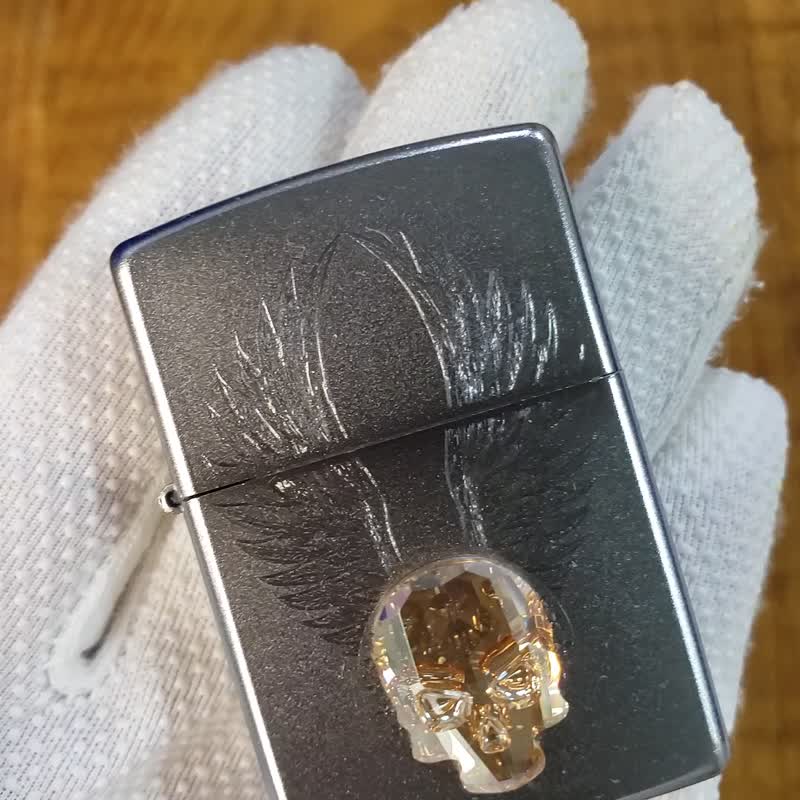 【ZIPPO官方旗舰店】金色水晶骷髅防风打火机 49034 - 其他 - 铜/黄铜 银色