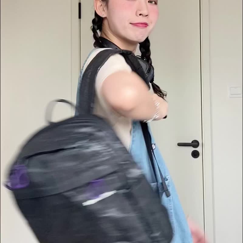 早起系列 后背包通勤旅行書包 銀色大容量高級背包 黑色款 - 后背包/双肩包 - 聚酯纤维 灰色