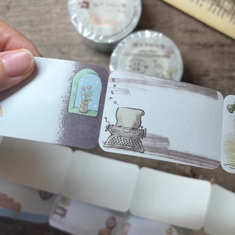 4cm 模造纸割型 纸胶带-懒洋洋的午后 &文具小集联名 - 纸胶带 - 纸 多色