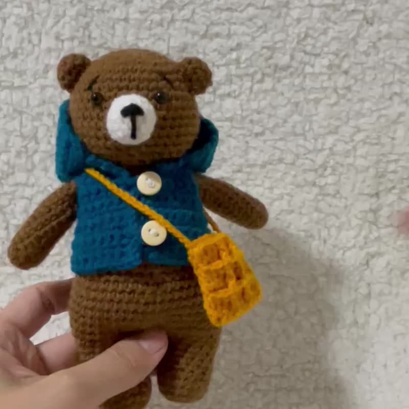 Aprilnana_Hooy 熊 松饼包 - 编织/刺绣/羊毛毡/裁缝 - 棉．麻 咖啡色