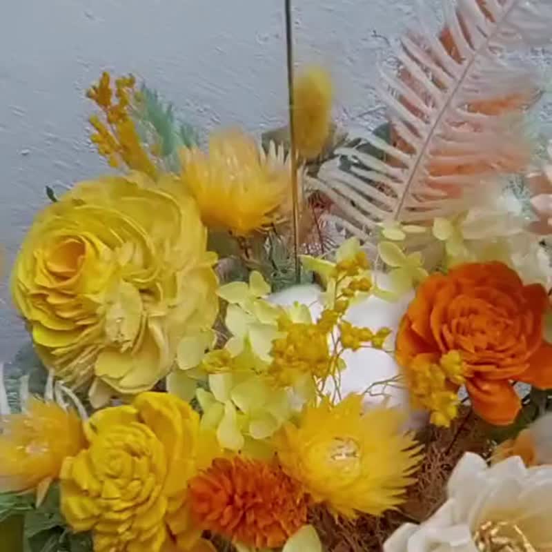 教师节 母亲节 礼物 开幕盆花 开幕花礼 入厝礼物 开幕送礼 开幕 - 干燥花/捧花 - 植物．花 橘色