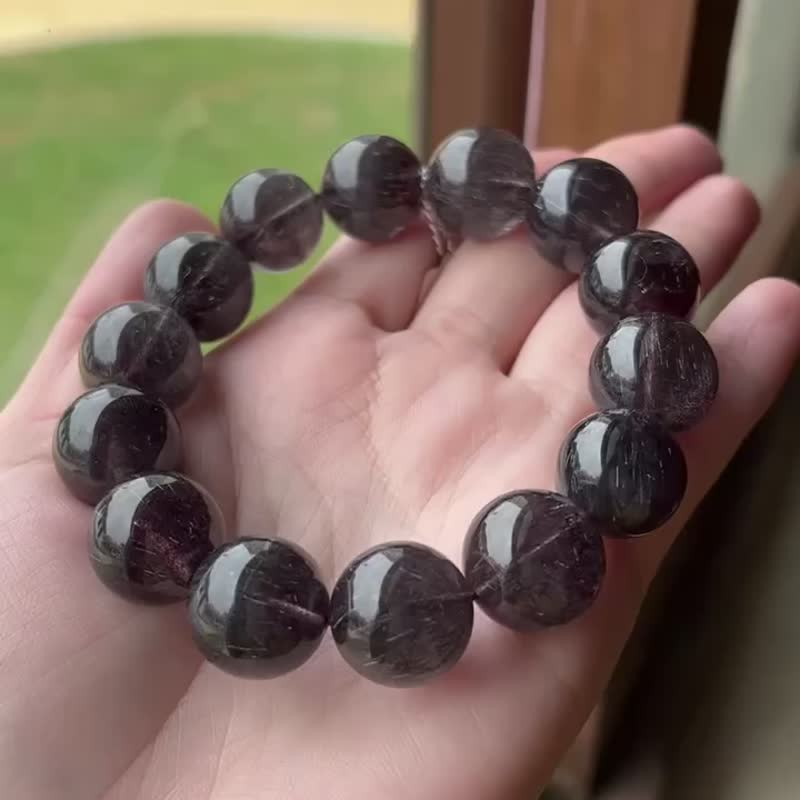丨15.5mm烟花黑超七水晶手珠丨 - 手链/手环 - 水晶 黑色