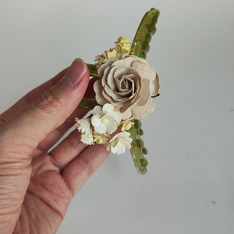 婚礼、纸花发夹、桌饰、发饰、发饰装饰 - 发饰 - 纸 粉红色