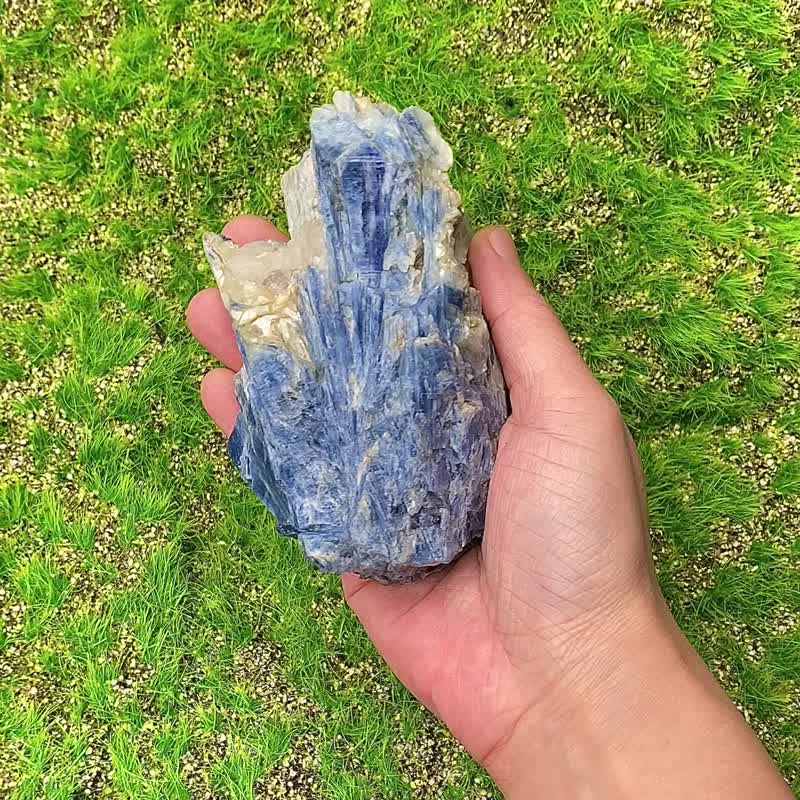 手串充电站-天然原矿梦幻蓝晶石共生白水晶及云母 消磁手链养水晶 - 其他 - 水晶 多色