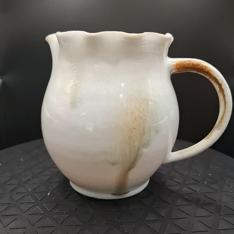 柴烧白瓷茶海公道杯 台湾自然 干燥花 圣诞装饰 - 茶具/茶杯 - 陶 白色