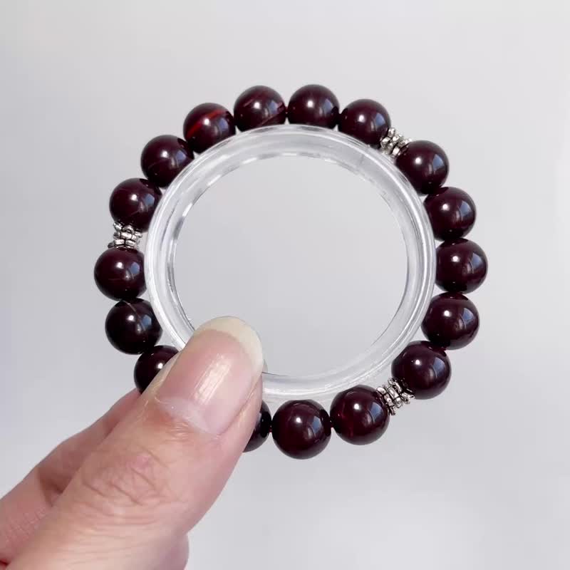 天然矿石 铁舒俱莱 10mm 925纯银 手链  防癌宝石 净化身体负能量 - 手链/手环 - 宝石 咖啡色