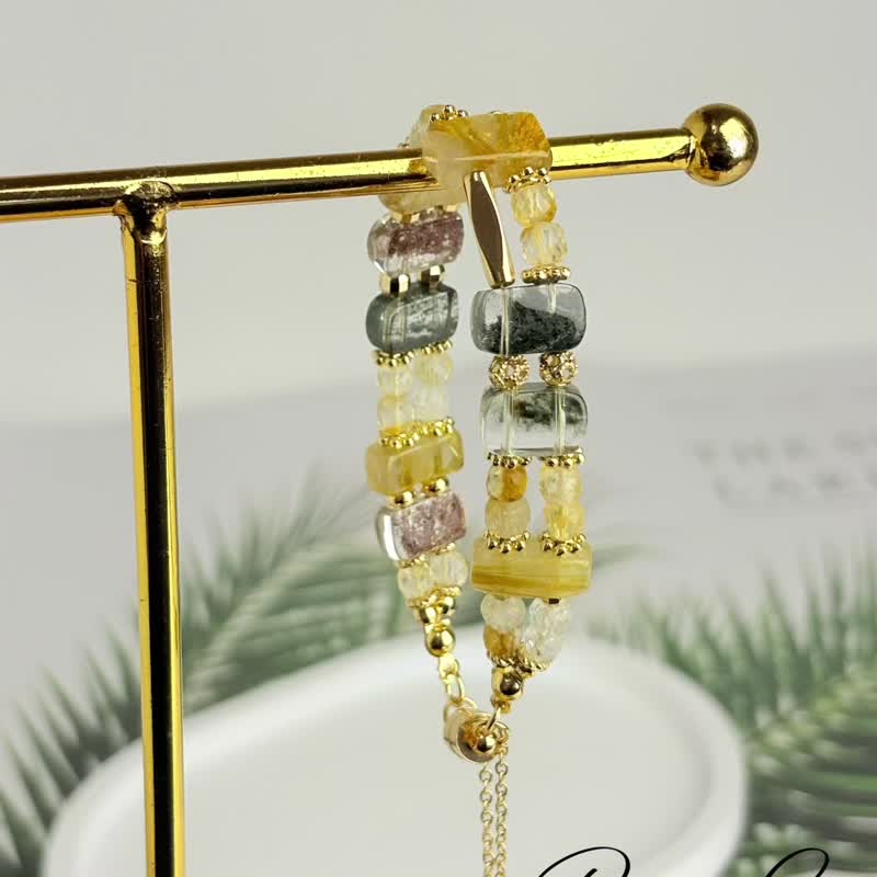 钛晶手排 绿幽灵 红幽灵手排 招财 招贵人 提升事业运 - 手链/手环 - 水晶 