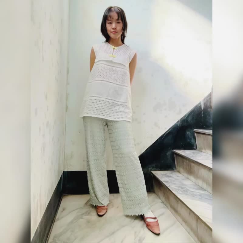 前后2穿绣花上衣【日本古董衣改制】永续是最奢华的精品 - 女装背心 - 棉．麻 白色