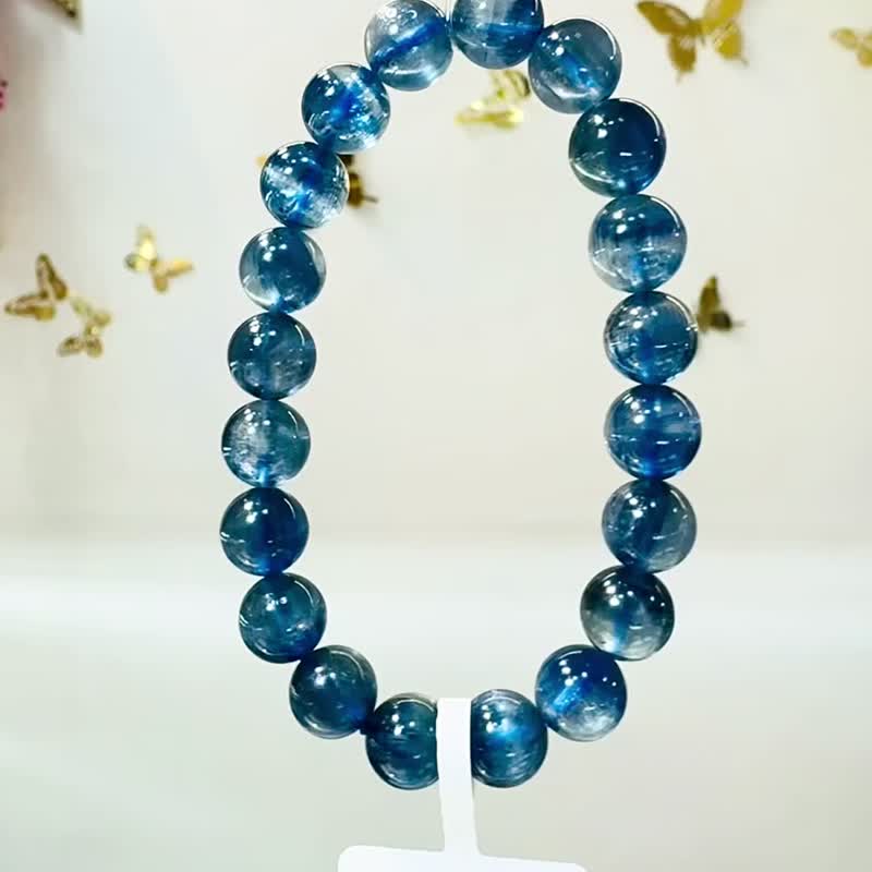 最高级数美人鱼蓝晶石9mm28.35g转运水晶晶石提升洞悉力缓解压力 - 手链/手环 - 水晶 蓝色
