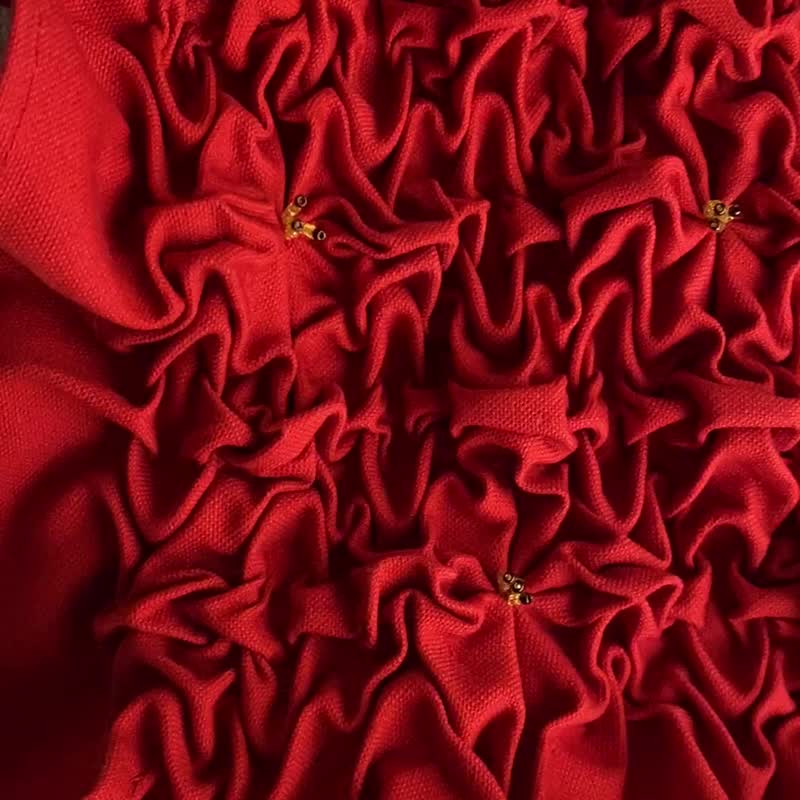 Unseen Bloom 手工皱褶艺术作品 02 - 墙贴/壁贴 - 棉．麻 红色