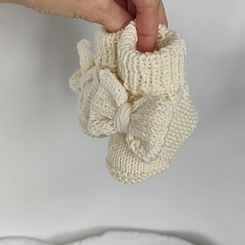 Booties knitted - 婴儿袜子 - 羊毛 多色