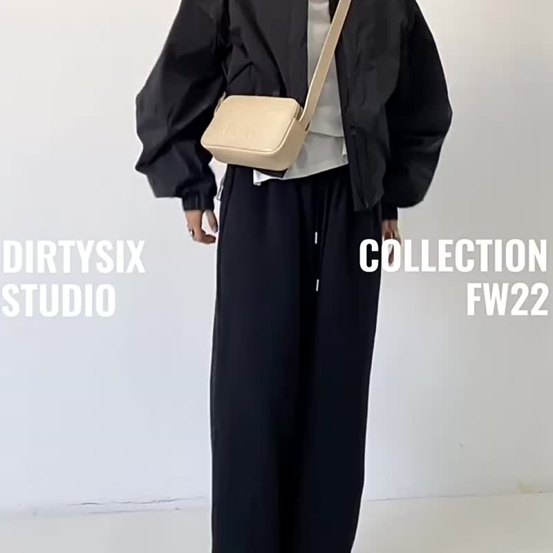 扁桃奶杏 3色  Bold凸凸包 復古暈染牛皮肩背包 三層拉鏈小方包 - 侧背包/斜挎包 - 真皮 卡其色