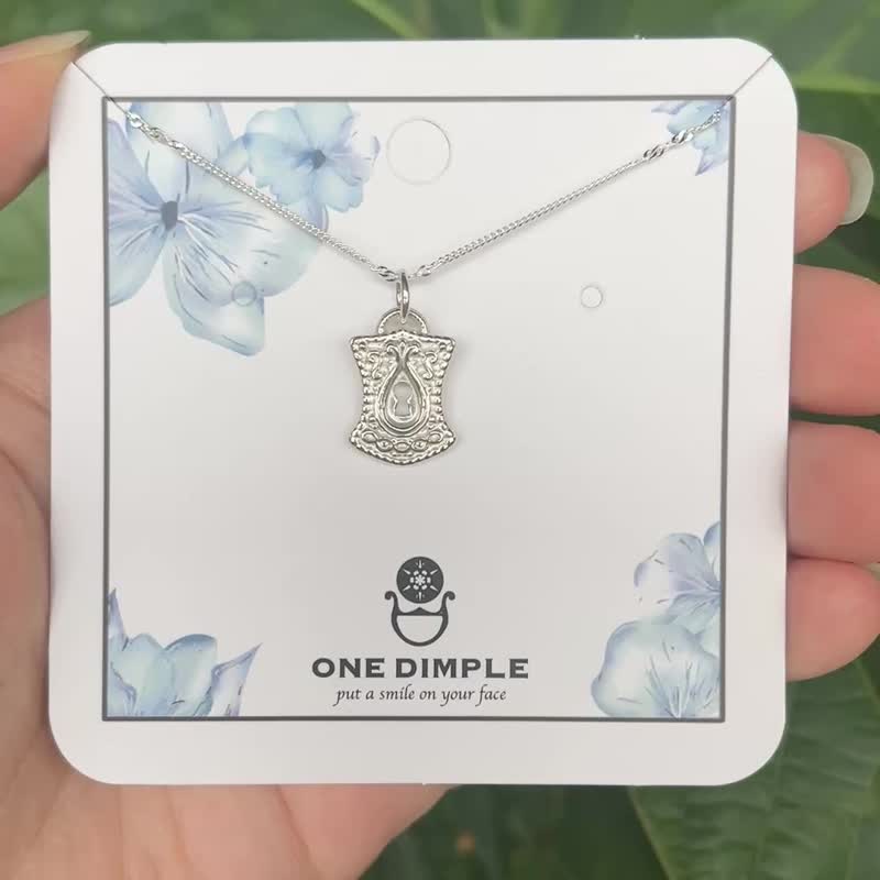 秘密花园门锁项链  925 银 - 项链 - 纯银 银色