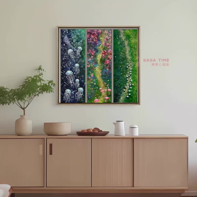 疗愈心艺术家SaSa创作 油画丙烯肌理画 - 墙贴/壁贴 - 压克力 