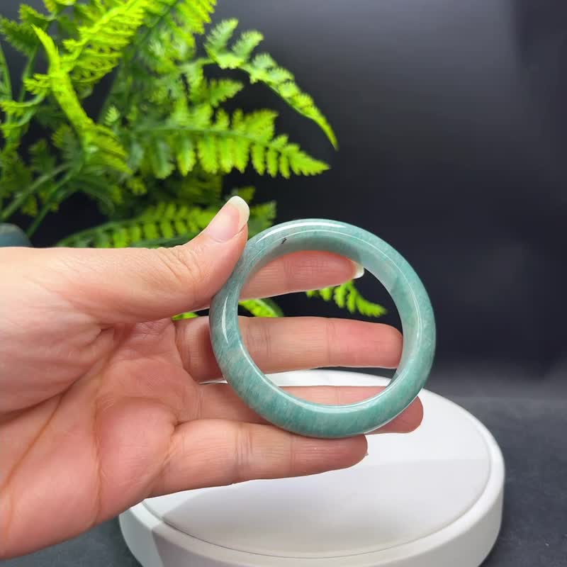 天河石手镯 52MM 玉化高瓷星光猫眼亚马逊石手环 自信好运灵气 - 手链/手环 - 宝石 