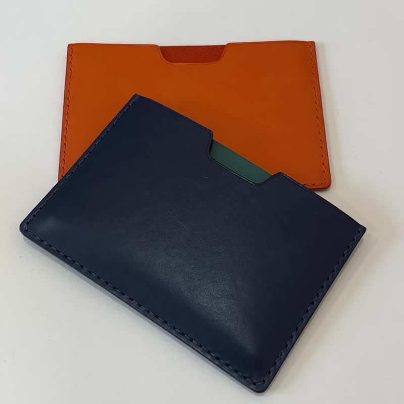 【交换礼物】Amsterdam 皮革护照夹/护照套/植鞣革/手工缝制 - 护照夹/护照套 - 真皮 蓝色