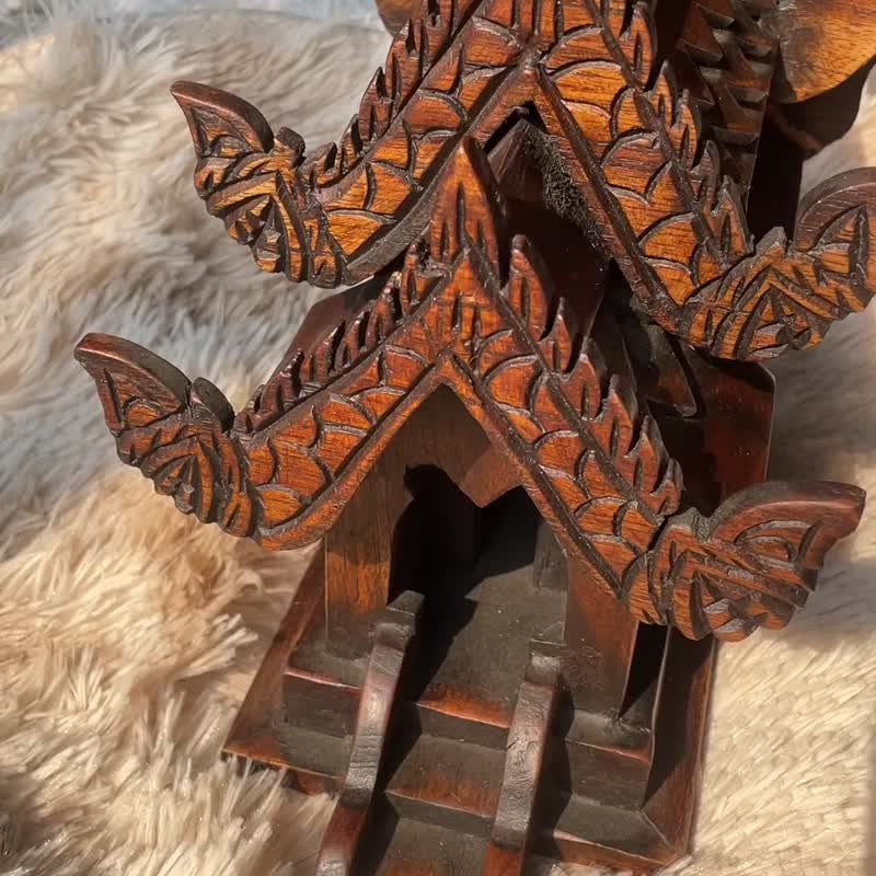 Thai style wooden house Thai house altar Spirit House Altar Temple Craft Buddhis - 其他 - 木头 咖啡色