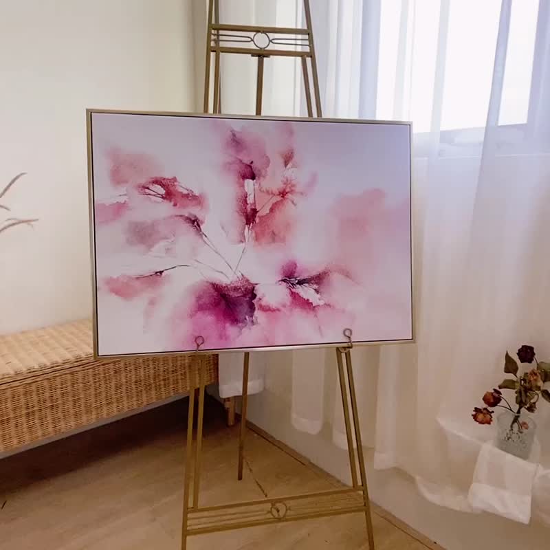 彩墨花卉II- 水彩风挂画/手绘质感花卉风客厅布置/疗愈粉色小礼物 - 海报/装饰画/版画 - 其他材质 多色