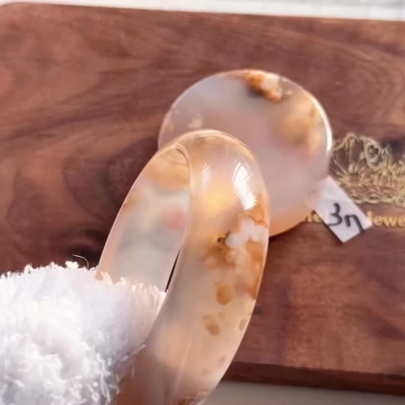 满树烂漫丨樱花玛瑙手镯丨水晶灵气能量喷雾丨弥雅原创设计BC37 - 手链/手环 - 水晶 粉红色