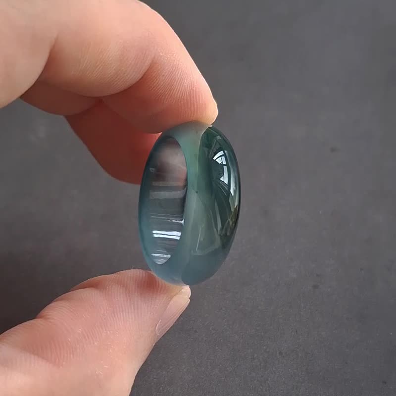 要有光 | 19mm 天然危地马拉翡翠戒圈玉戒指 | 男戒圈女戒圈 - 戒指 - 玉石 
