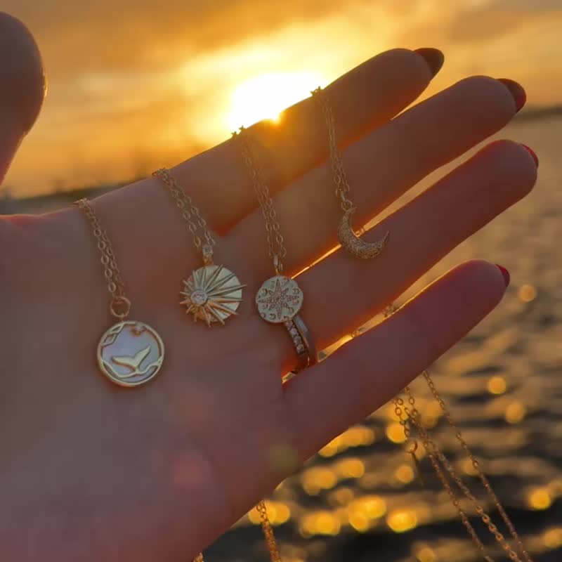 14K Gold Filled Gold Plated Zirconia Necklace Metal Hypoallergenic Gift Present Bridal Wedding - 项链 - 贵金属 金色