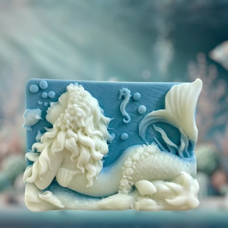 精雕美人鱼精油手工皂 香氛手工皂 - 肥皂/手工皂 - 其他材质 黄色