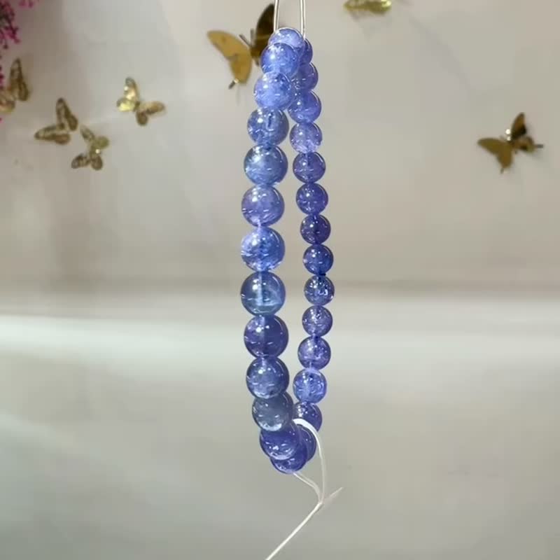 小精品透体浓色坦桑石丹泉石6.5mm14.03g提升专注力正能量旺人缘 - 手链/手环 - 水晶 蓝色