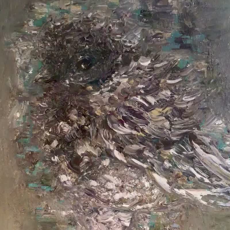 抽象麻雀雀原创油画厚涂画布 - 墙贴/壁贴 - 其他材质 灰色