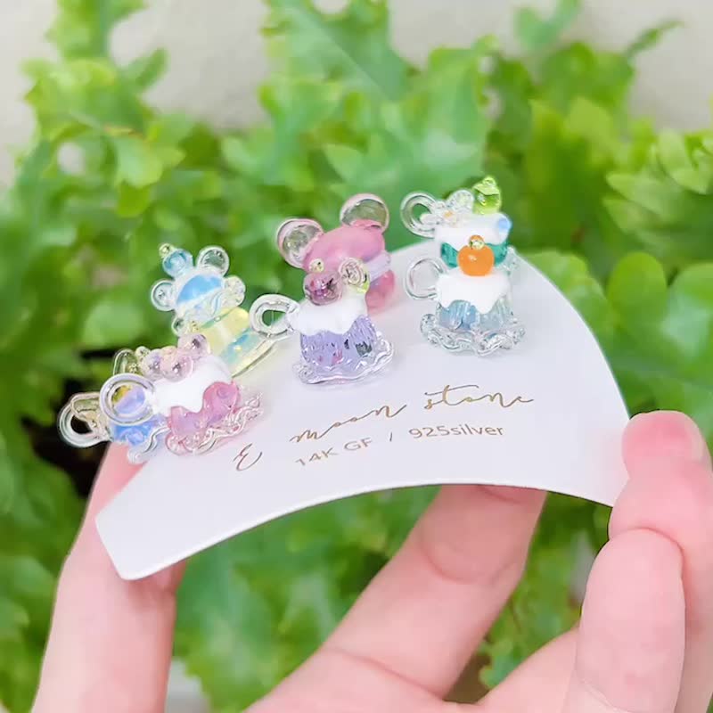 午茶时光 手工琉璃甜品蛋糕 14K 锁骨链 - 项链 - 琉璃 多色