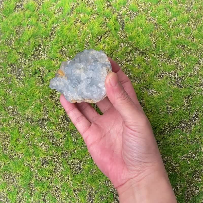 天然原矿天青石簇 蓝水晶 疗愈 净化 办公室 风水 摆件 快速出货 - 摆饰 - 水晶 蓝色