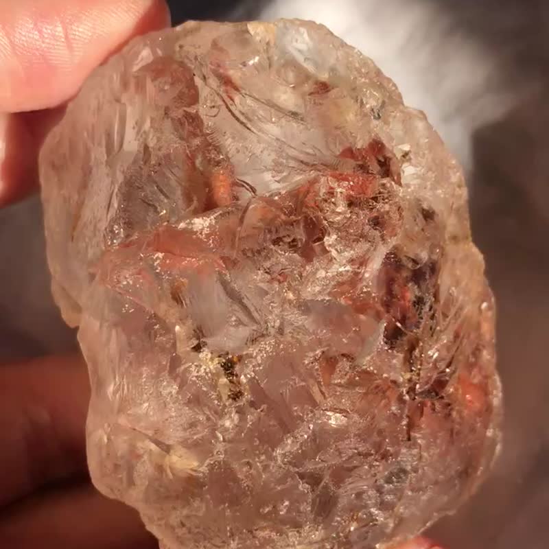 老𤫊魂 涅盘 印记 闪亮 骸骨骨干水晶 红泥骨干 红泥水晶 天然 - 摆饰 - 水晶 红色