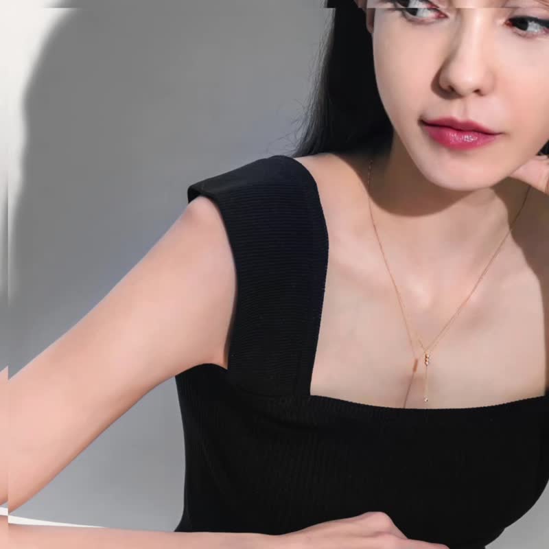 晶荧项链 | 18K金 天然真钻 | 包邮 | Belinda轻珠宝 - 项链 - 贵金属 金色