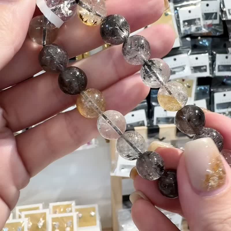 小美品胶花闪灵10.5mm31.99g净化七轮能量磁场助眠净化磁场 - 手链/手环 - 水晶 多色