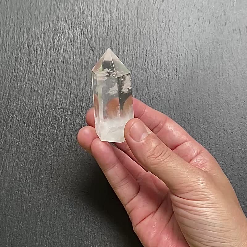 天然冰透带彩蓝针白水晶能量柱 天使之翼 避邪挡煞 趋吉开运 - 摆饰 - 水晶 多色