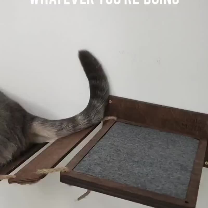 猫墙桥 现代猫墙家具 猫梯 木猫墙床 - 抓板/跳台 - 木头 咖啡色