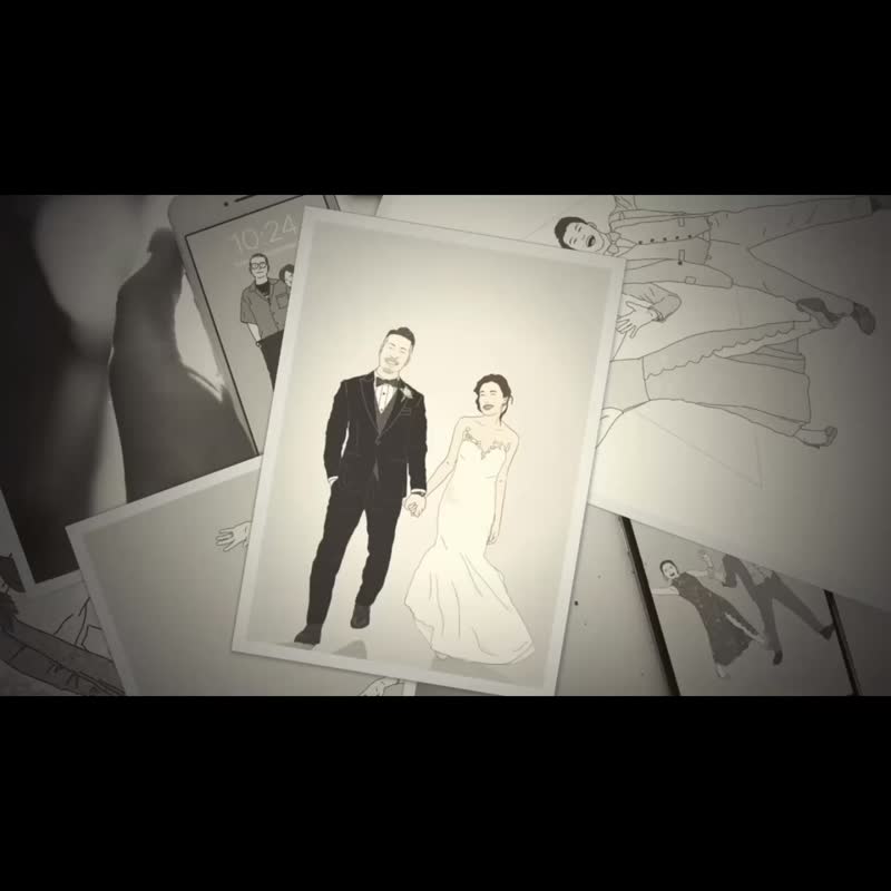 【Customized Gift】Love is all - Turn yourself into Minimal Portrait Drawing - 电子手绘真人画像/绘画/插画 - 其他材质 