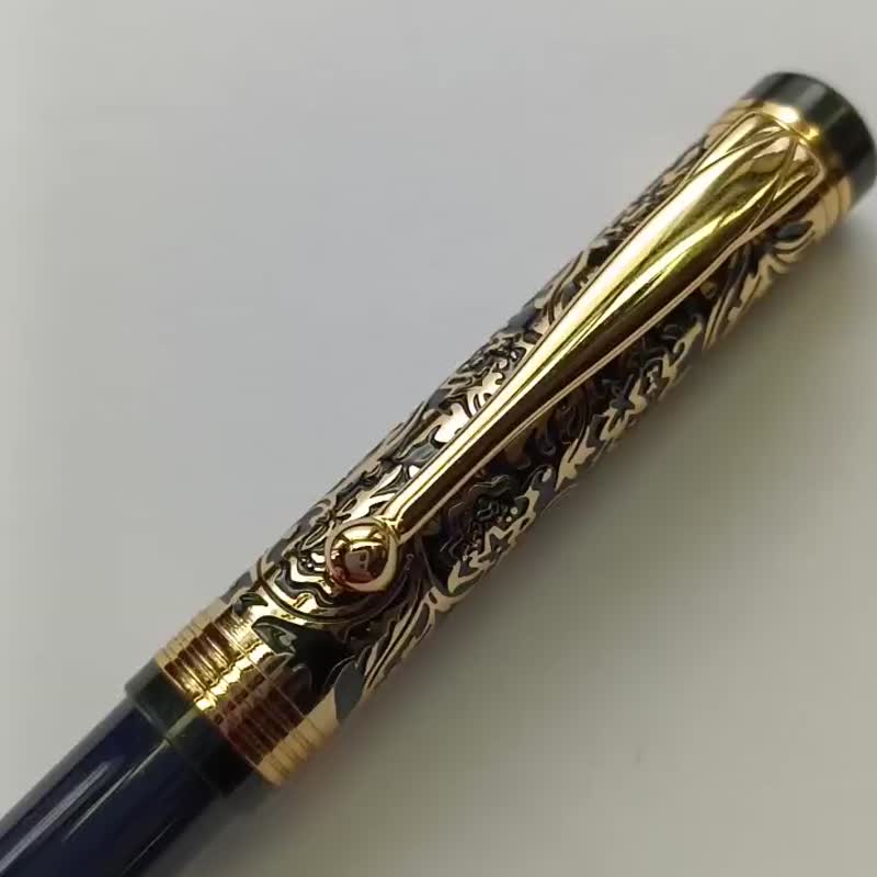 浮雕双色金笔 钢珠笔 Schmidt 888F 附笔盒 备用笔芯 虎之鹤 - 钢珠笔 - 其他金属 