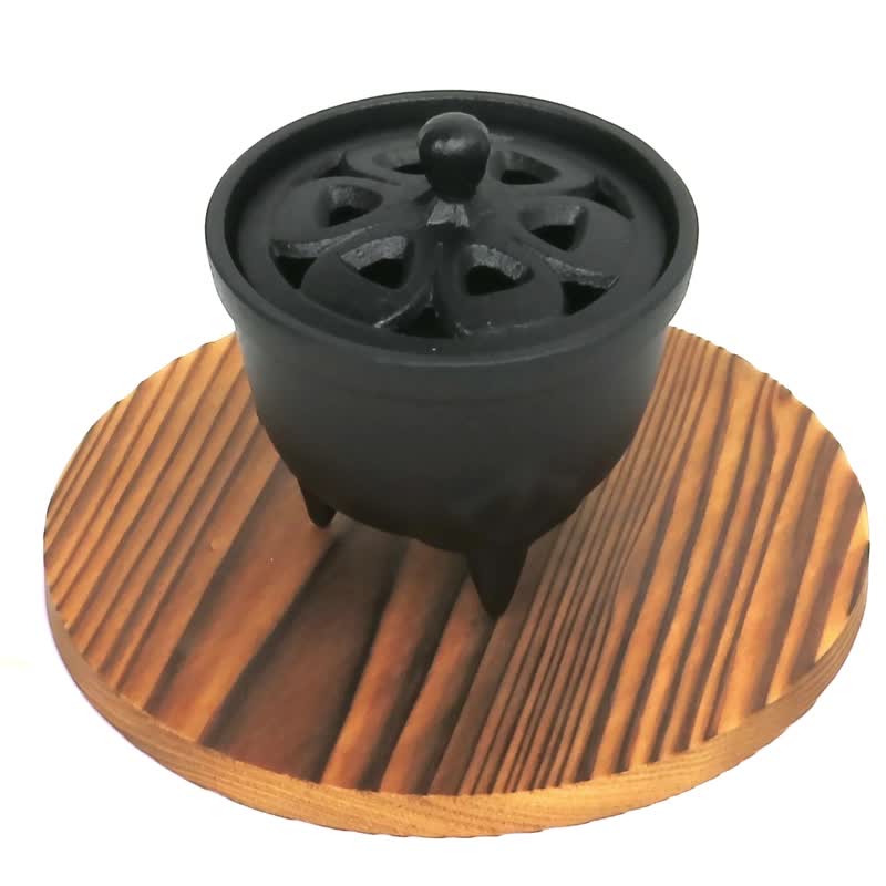 岩铸 南部铁器 烛台 香氛 香炉 花瓣 日本制 - 蜡烛/烛台 - 其他金属 黑色