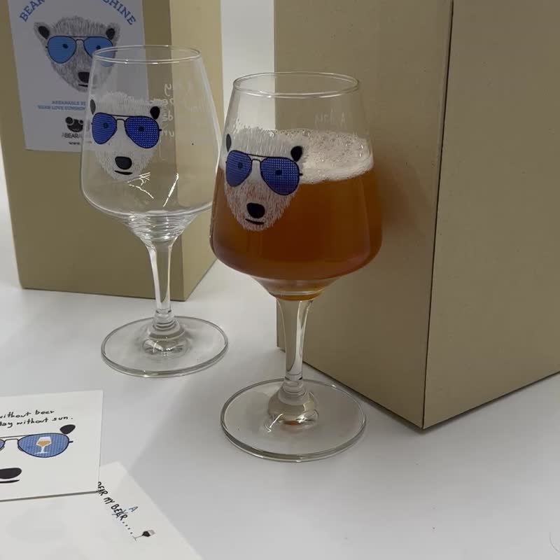 小熊爱阳光，精酿啤酒杯 - 酒杯/酒器 - 玻璃 透明