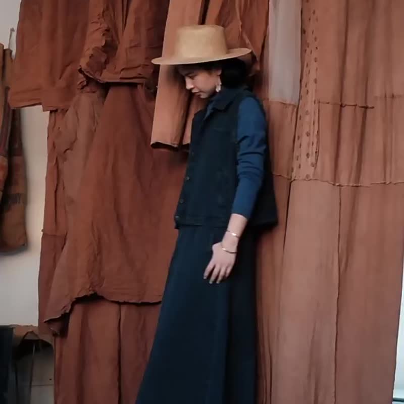 寶石藍色 50%綿羊毛+50%牦牛絨 長袖套頭卷邊小高領修身毛衣 - 女装针织衫/毛衣 - 羊毛 蓝色